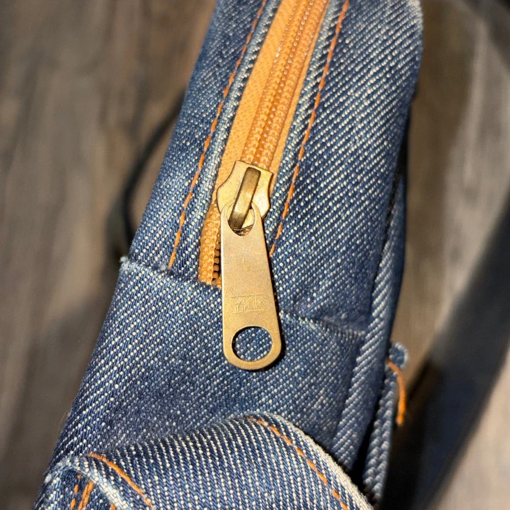 Vintage 60s 70s Levi Strauss Co Denim Crossbody Messenger Bag Dark Indigo Buckle